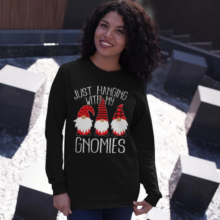 Cute Christmas Just Hanging With My Gnomies Tshirt Long Sleeve T-Shirt Gifts for Her