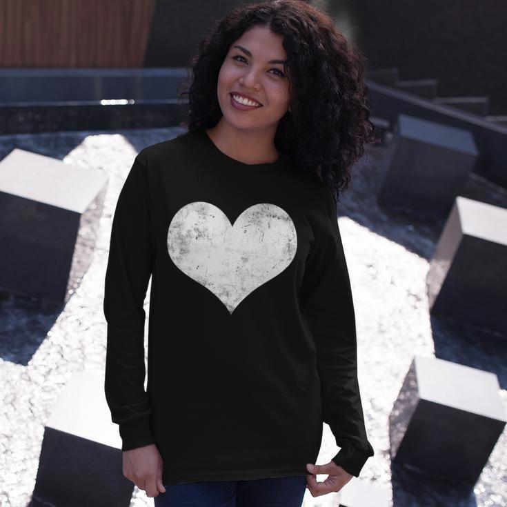 Cute Heart Valentines Day Vintage Distressed Long Sleeve T-Shirt Gifts for Her