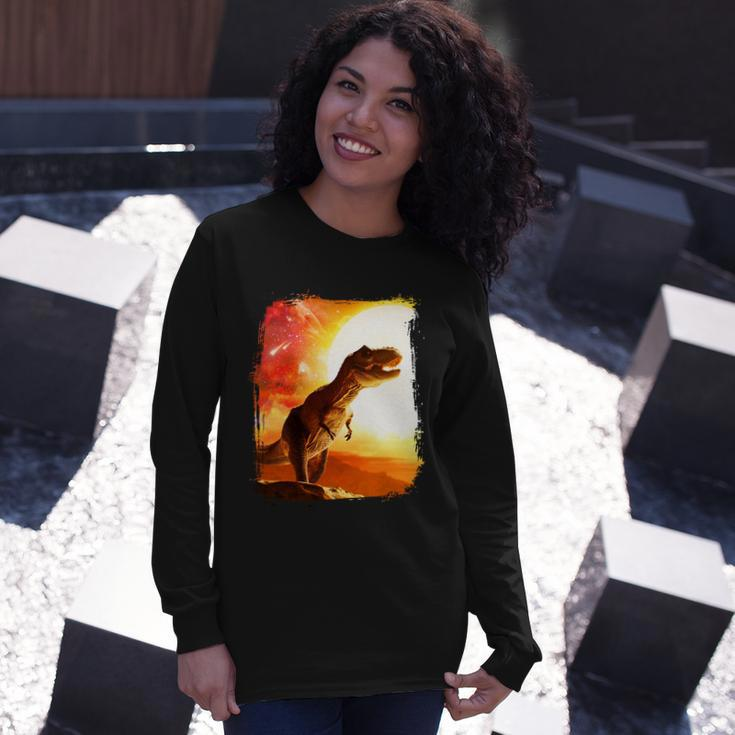 Desert Sun Galaxy Trex Dinosaur Long Sleeve T-Shirt Gifts for Her