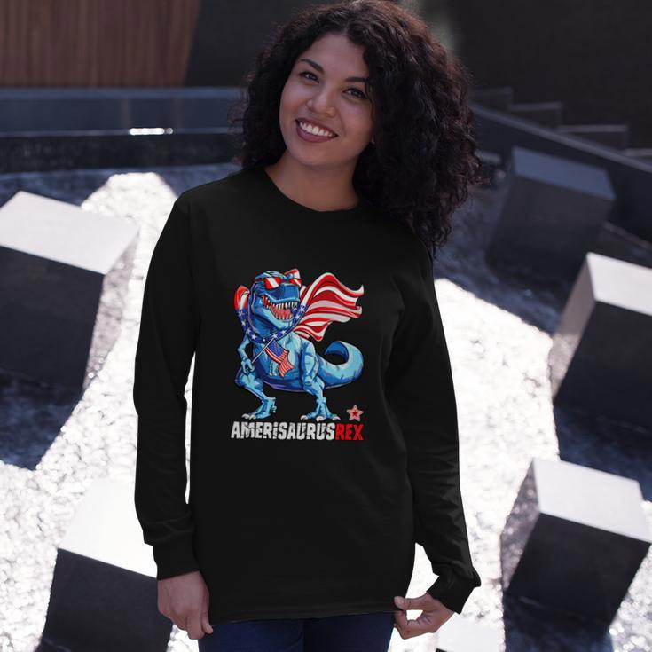 Dinosaur 4Th Of July Amerisaurus Rex Long Sleeve T-Shirt Gifts for Her