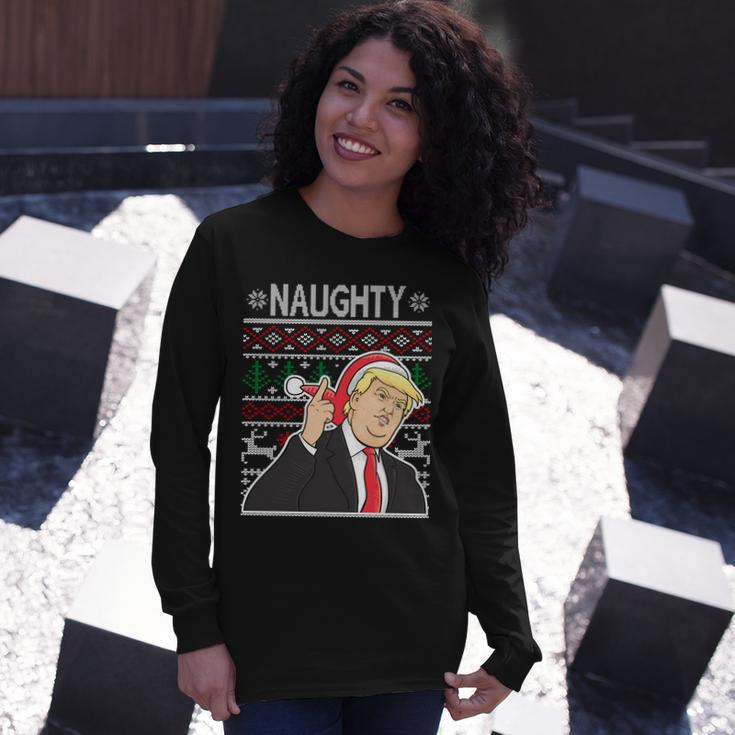 Donald Trump Naughty Ugly Christmas Long Sleeve T-Shirt Gifts for Her