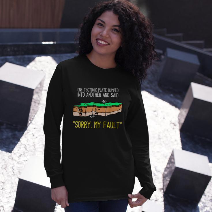 Earth Science Pun Plate Tectonic Geology Long Sleeve T-Shirt Gifts for Her