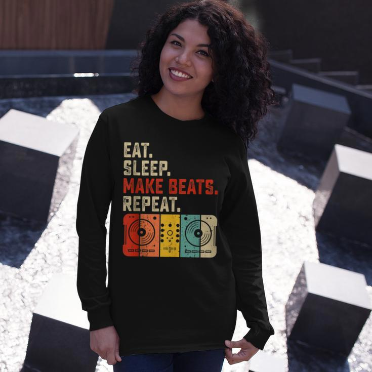 Eat Sleep Make Beats Beat Makers Music Producer Dj Dad Long Sleeve T-Shirt Gifts for Her