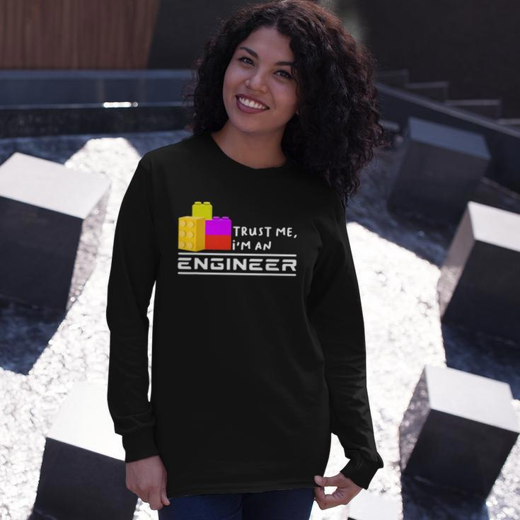 Engineer Children Toy Big Building Blocks Build Builder Long Sleeve T-Shirt Gifts for Her