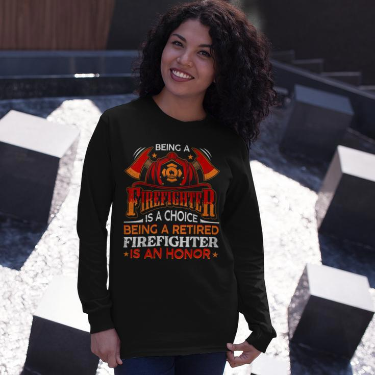 Firefighter Heroic Fireman Idea Retired Firefighter V2 Long Sleeve T-Shirt Gifts for Her