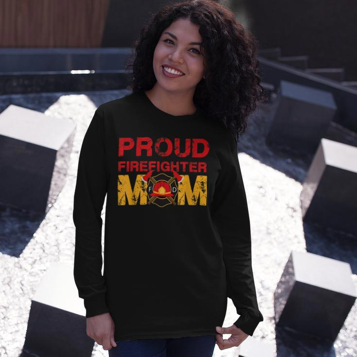 Firefighter Proud Firefighter Mom Fireman Hero V2 Long Sleeve T-Shirt Gifts for Her