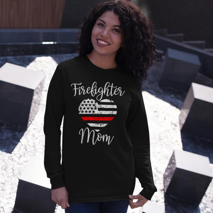 Firefighter Thin Red Line Firefighter Mom From Son Fireman Long Sleeve T-Shirt Gifts for Her