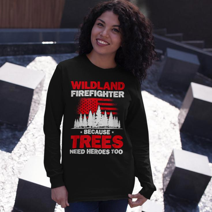 Firefighter Wildland Firefighter Hero Rescue Wildland Firefighting V3 Long Sleeve T-Shirt Gifts for Her