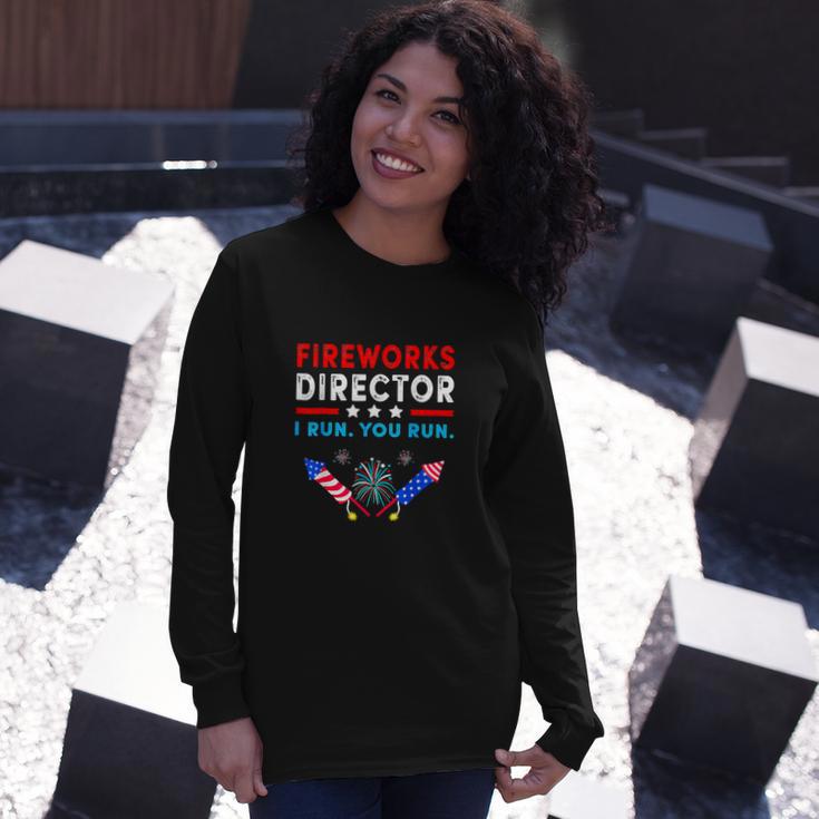 Firework Director Technician I Run You Run Long Sleeve T-Shirt Gifts for Her