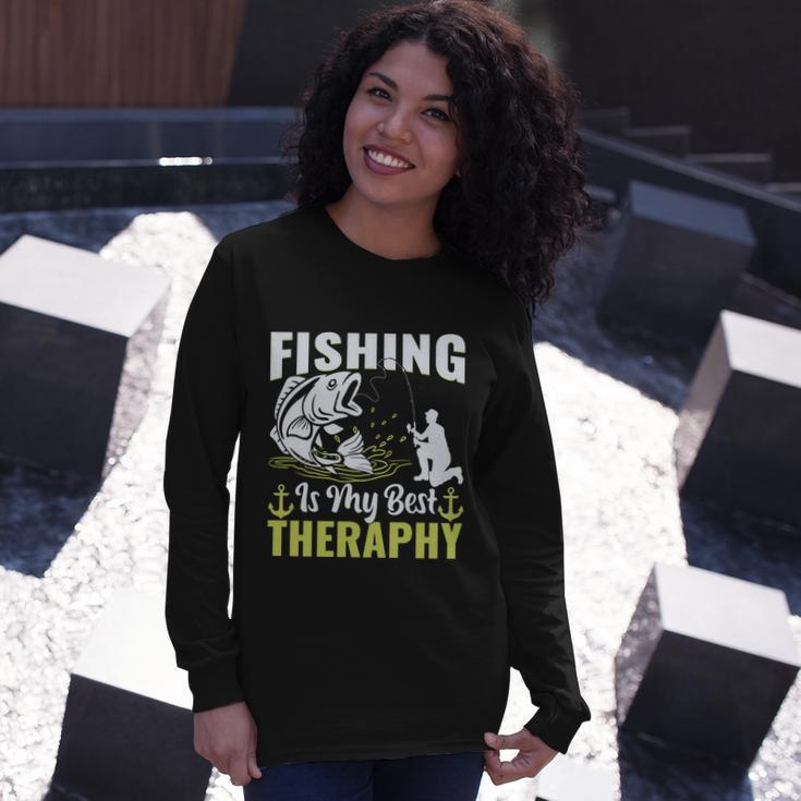 Fishing Is My Best Therapy Long Sleeve T-Shirt Gifts for Her