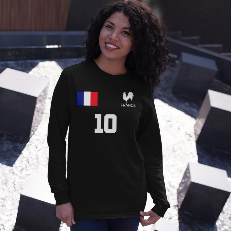 France Soccer Jersey Long Sleeve T-Shirt Gifts for Her