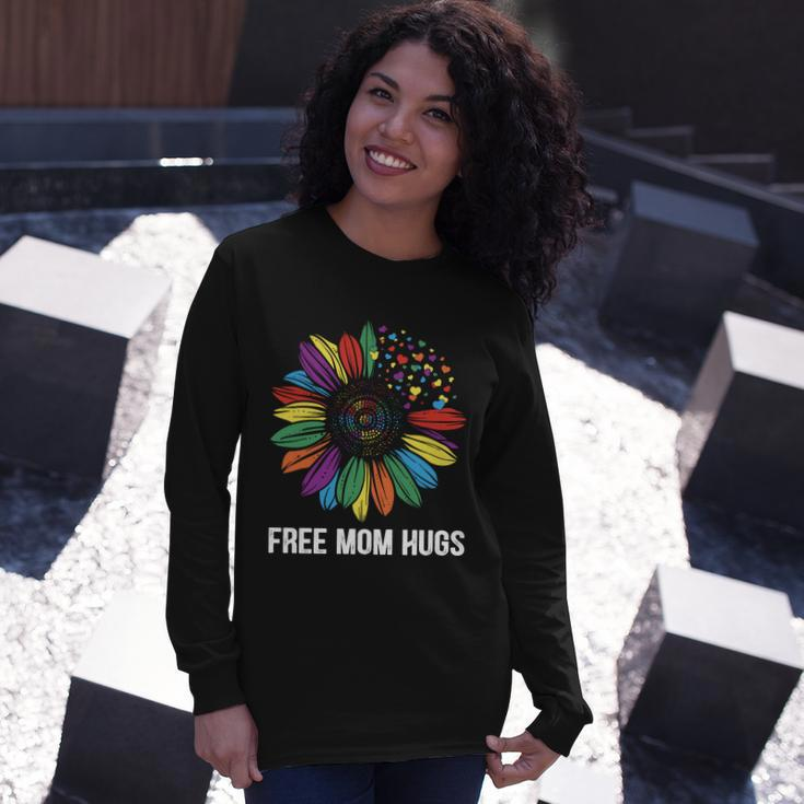 Free Mom Hugs Daisy Lgbt Pride Month Long Sleeve T-Shirt Gifts for Her