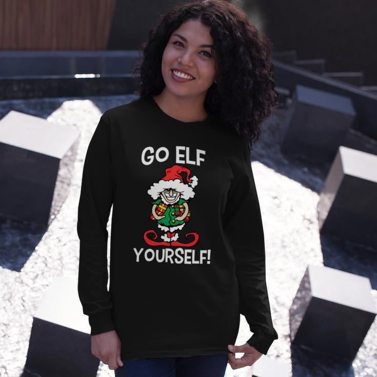 Go Elf Yourself Christmas Tshirt Long Sleeve T-Shirt Gifts for Her