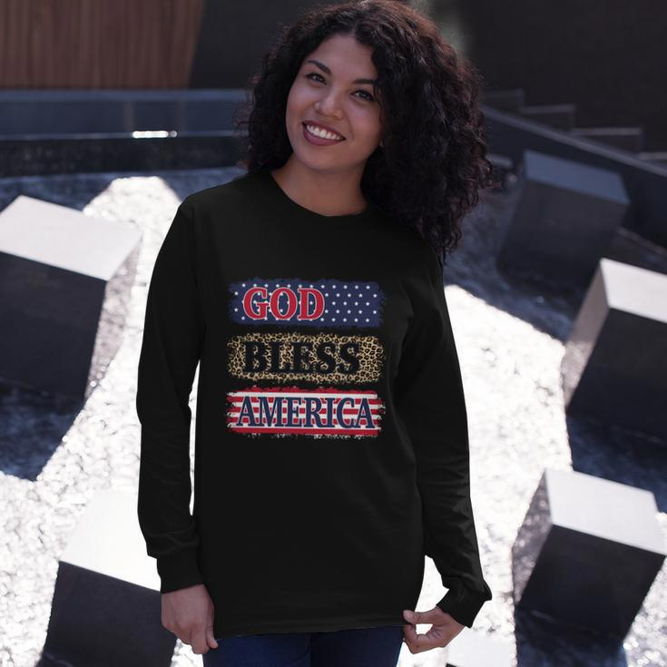God Bless America Patriotic 4Th Of July Independence Day Long Sleeve T-Shirt Gifts for Her