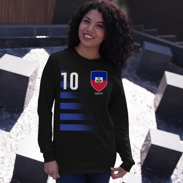 Haiti Football Soccer Futbol Jersey Tshirt Long Sleeve T-Shirt Gifts for Her