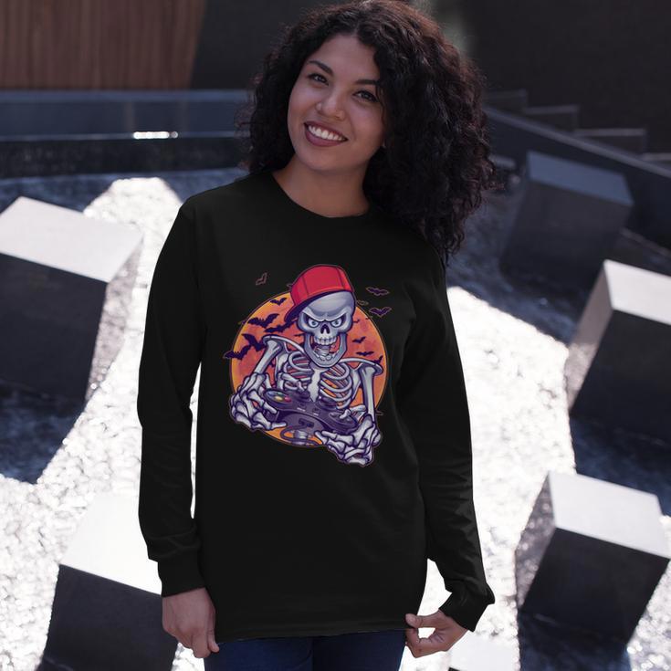 Halloween Video Gamer Skeleton Tshirt Long Sleeve T-Shirt Gifts for Her