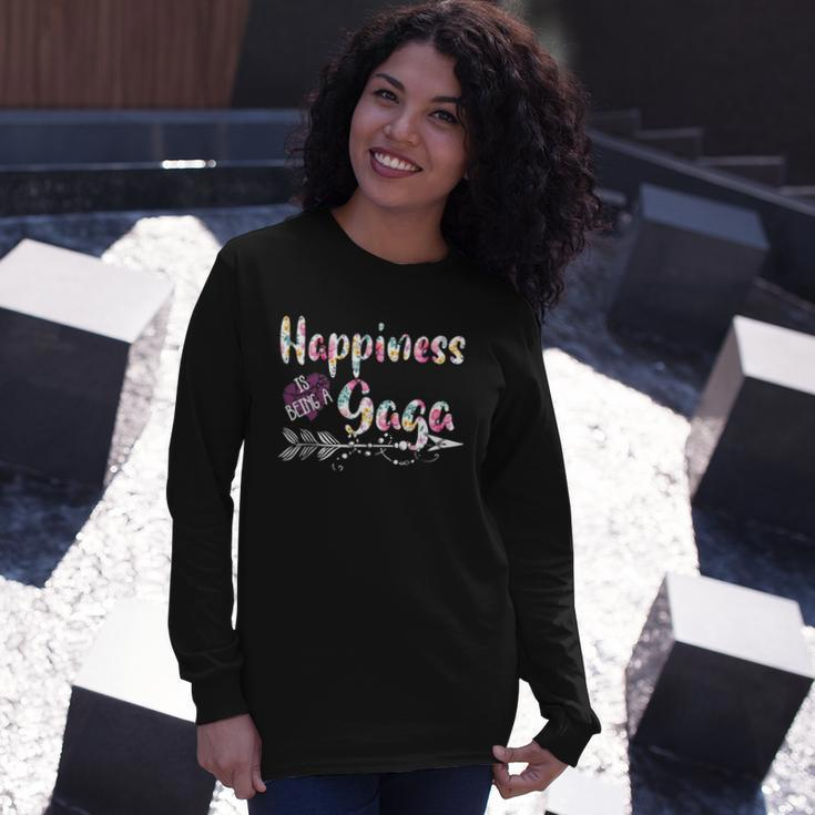 Happiness Is Being A Gaga Cute Grandma Long Sleeve T-Shirt T-Shirt Gifts for Her