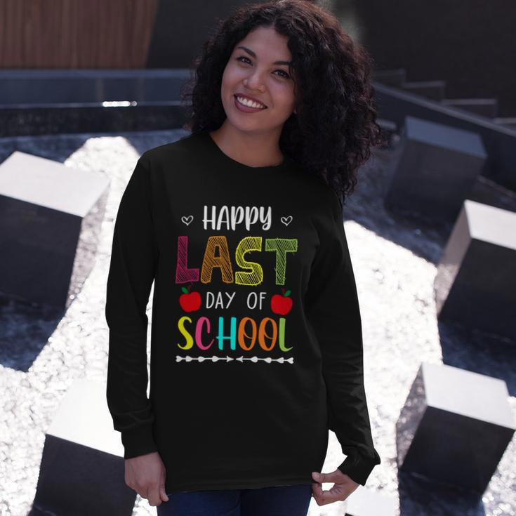 Happy Last Day Of School Summer Break Teacher Friday Long Sleeve T-Shirt Gifts for Her