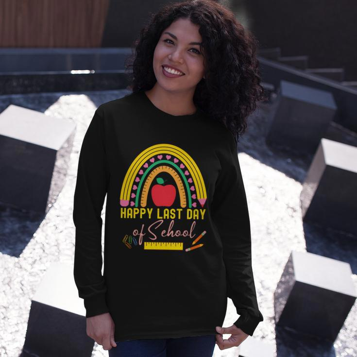 Happy Last Day Of School Teacher Student Graduation Rainbow V2 Long Sleeve T-Shirt Gifts for Her