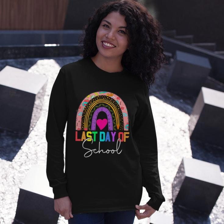 Happy Last Day Of School Teacher Student Graduation Rainbow V3 Long Sleeve T-Shirt Gifts for Her