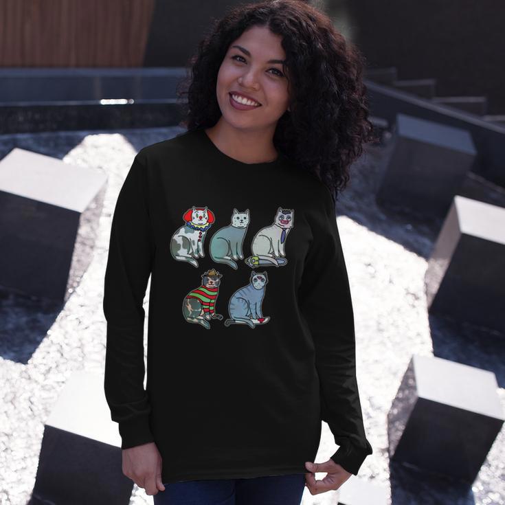 Horror Movie Cats Long Sleeve T-Shirt Gifts for Her