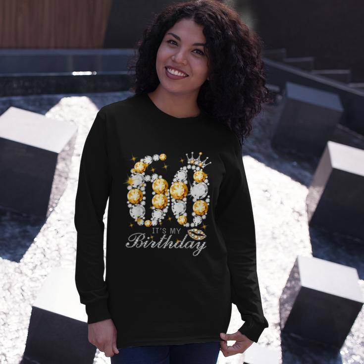 Its My 60Th Birthday Queen 60 Years Old Shoes Crown Diamond Long Sleeve T-Shirt Gifts for Her