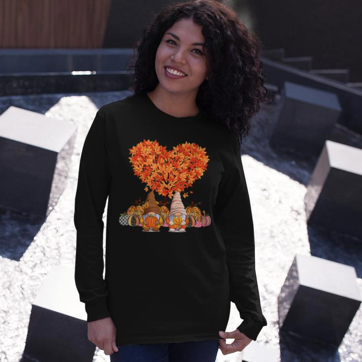 Its Fall Yall Cute Gnomes Pumpkin Autumn Tree Fall Leaves V2 Long Sleeve T-Shirt Gifts for Her