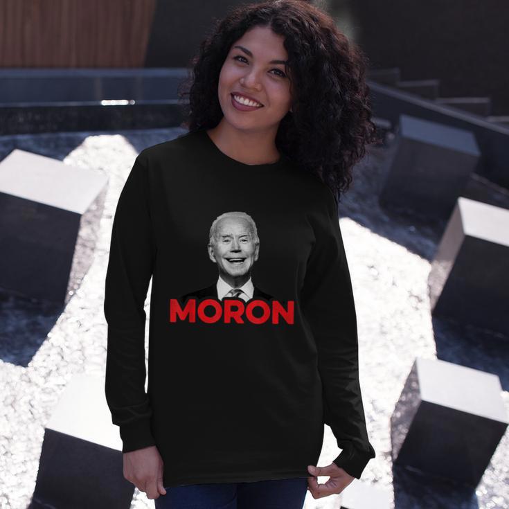 Joe Biden Is An Idiot And A Moron Antibiden 8676 Pro Usa Long Sleeve T-Shirt Gifts for Her