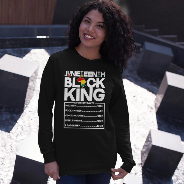 Juneteenth Black King Nutrition Facts Tshirt Long Sleeve T-Shirt Gifts for Her