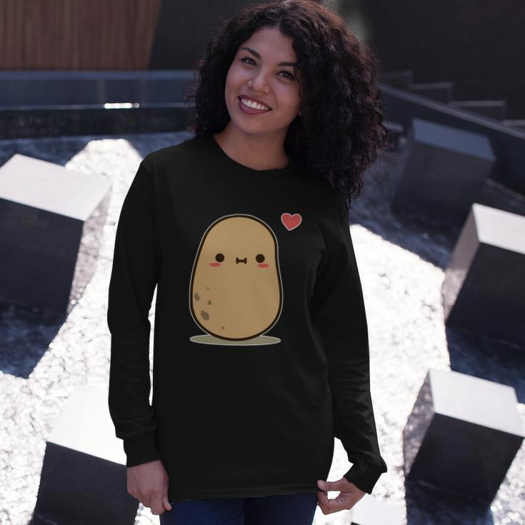 Kawii Potato Long Sleeve T-Shirt Gifts for Her