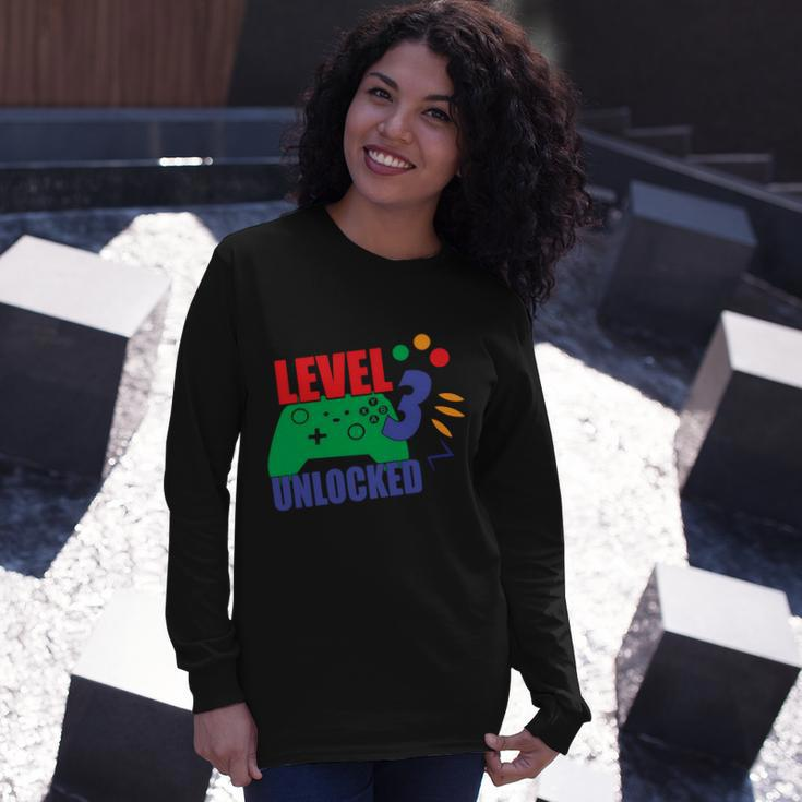 Level 3 Unlocked 3Rd Gamer Video Game Birthday Video Game Long Sleeve T-Shirt Gifts for Her