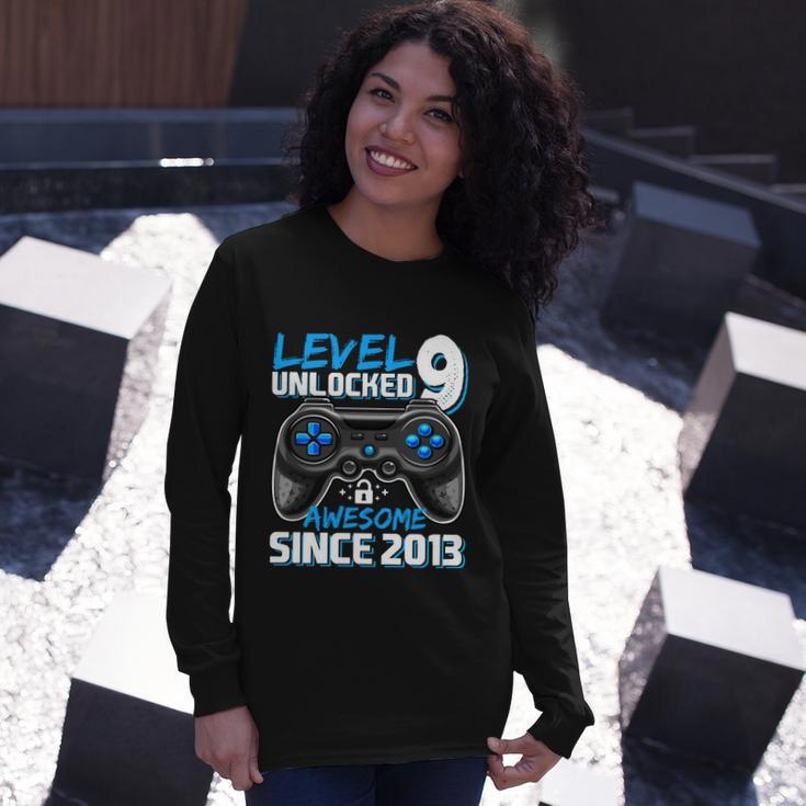 Level 9 Unlocked Awesome 2013 Video Game 9Th Birthday Long Sleeve T-Shirt Gifts for Her