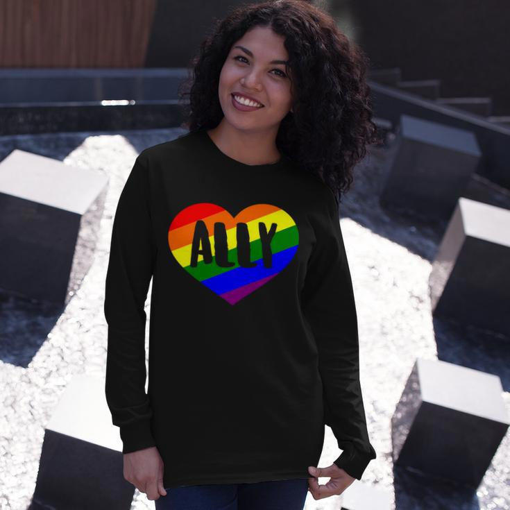 Lgbt Pride Love Ally Heart Long Sleeve T-Shirt Gifts for Her