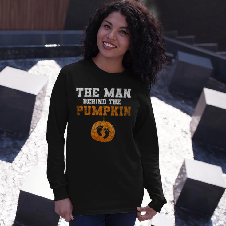 The Man Behind The Pumpkin Long Sleeve T-Shirt Gifts for Her