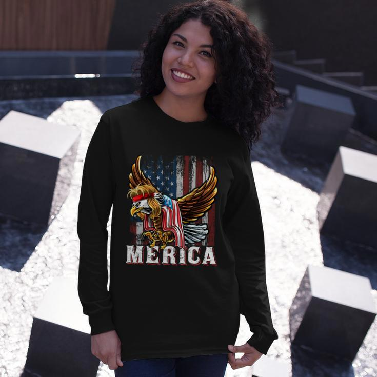 Merica Bald Eagle Mullet 4Th Of July American Flag Patriotic Meaningful Long Sleeve T-Shirt Gifts for Her