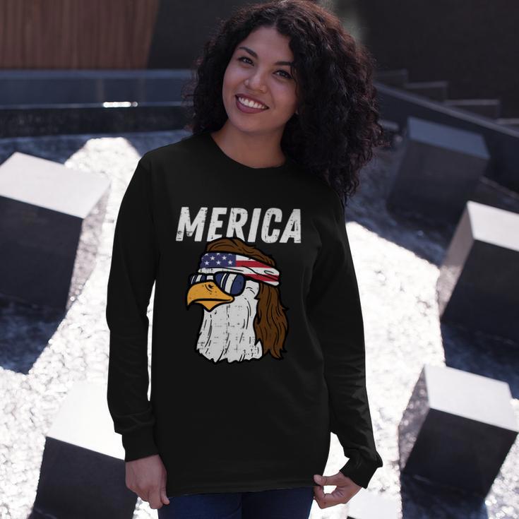 Merica Bald Eagle Mullet Sunglasses Fourth July 4Th Patriot Cool V2 Long Sleeve T-Shirt Gifts for Her