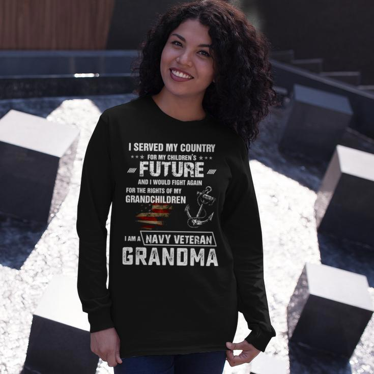 Navy Veteran Grandma Long Sleeve T-Shirt Gifts for Her
