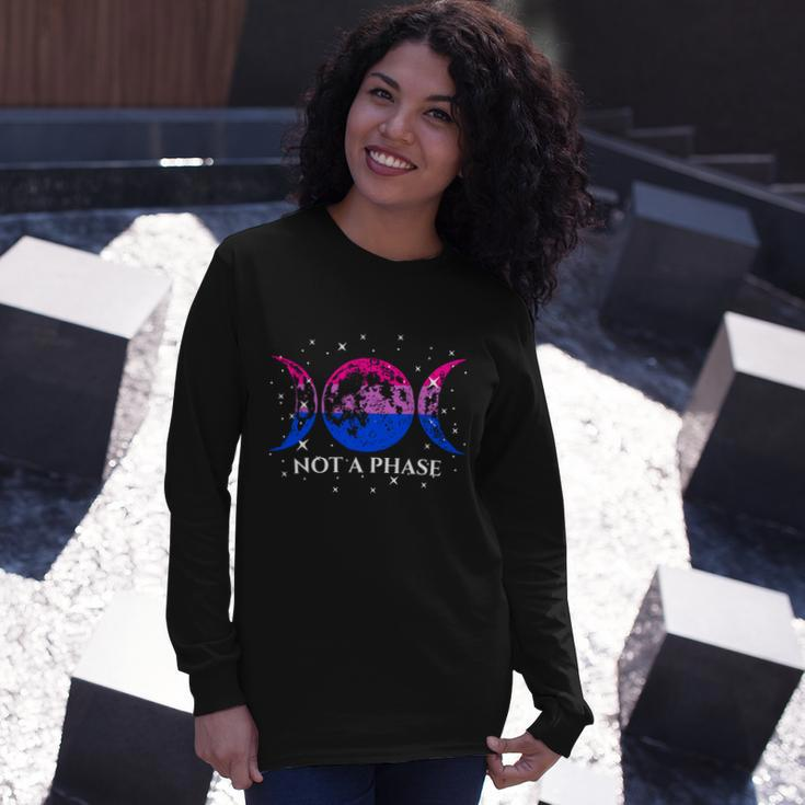 Not A Phase Moon Lgbt Trans Pride Bisexual Lgbt Pride Moon Long Sleeve T-Shirt Gifts for Her