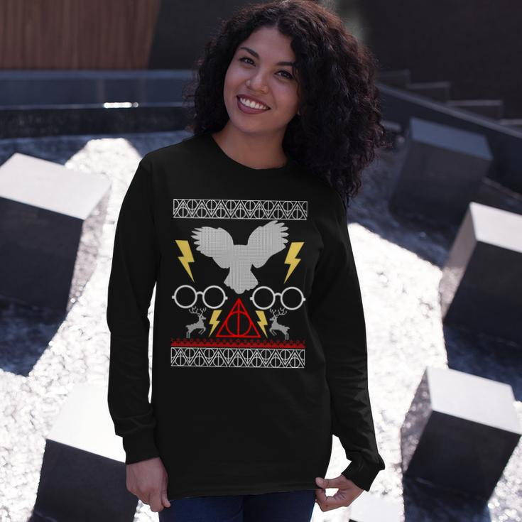 Potter Ugly Christmas Sweater Lighting Long Sleeve T-Shirt Gifts for Her