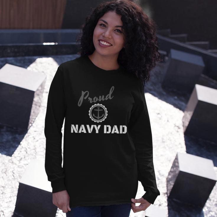 Proud Navy Dad V2 Long Sleeve T-Shirt Gifts for Her