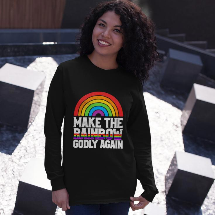 Make The Rainbow Godly Again Lgbt Flag Gay Pride Long Sleeve T-Shirt Gifts for Her