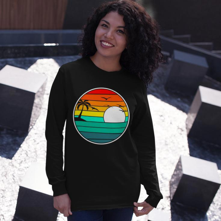 Retro Beach 80S Aesthetic Long Sleeve T-Shirt Gifts for Her