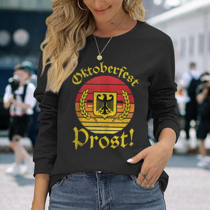 Retro Prost Men Women German Eagle Vintage Oktoberfest Men Women Long Sleeve T-Shirt T-shirt Graphic Print Gifts for Her