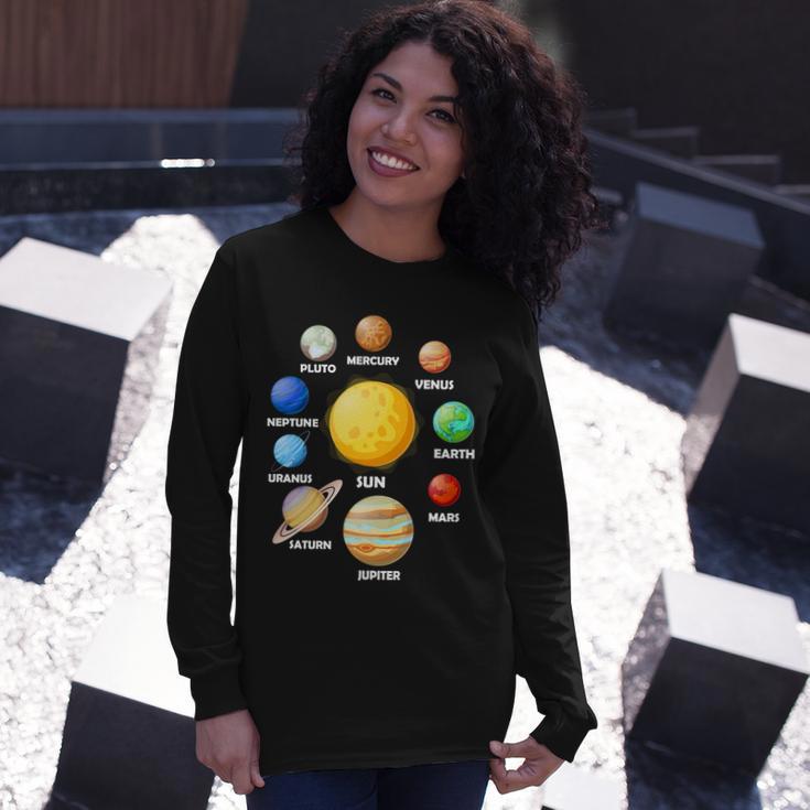 Solar System Planets Sun Mars Long Sleeve T-Shirt Gifts for Her