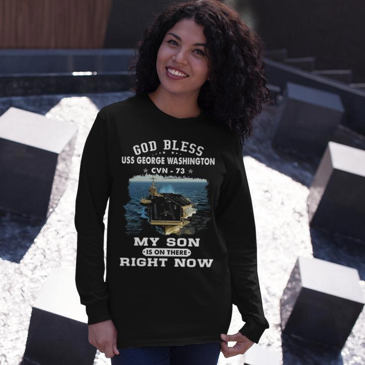 My Son Is On Uss George Washington Cvn Long Sleeve T-Shirt Gifts for Her