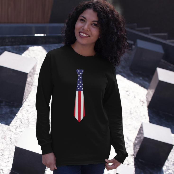 Stars Stripes Usa Flag Colors Tye Graphic 4Th Of July Plus Size Shirt Long Sleeve T-Shirt Gifts for Her