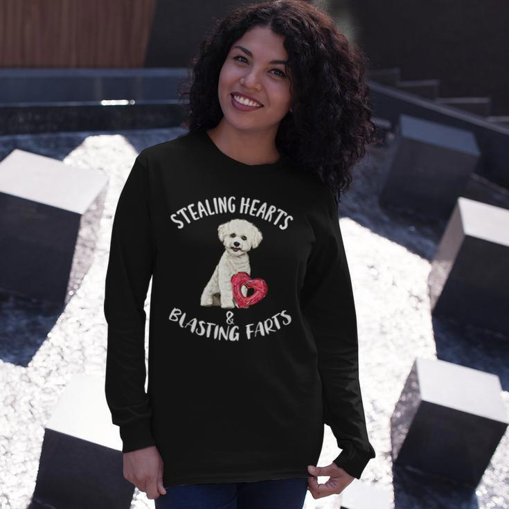 Stealing Hearts Blasting Farts Bichons Frise Valentines Day Long Sleeve T-Shirt Gifts for Her
