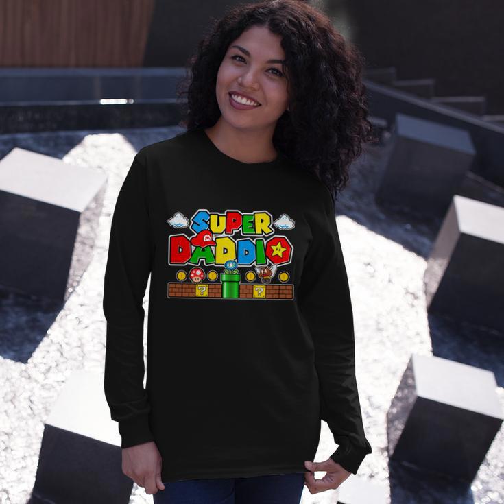 Super Daddio Dad Video Gamer Long Sleeve T-Shirt Gifts for Her