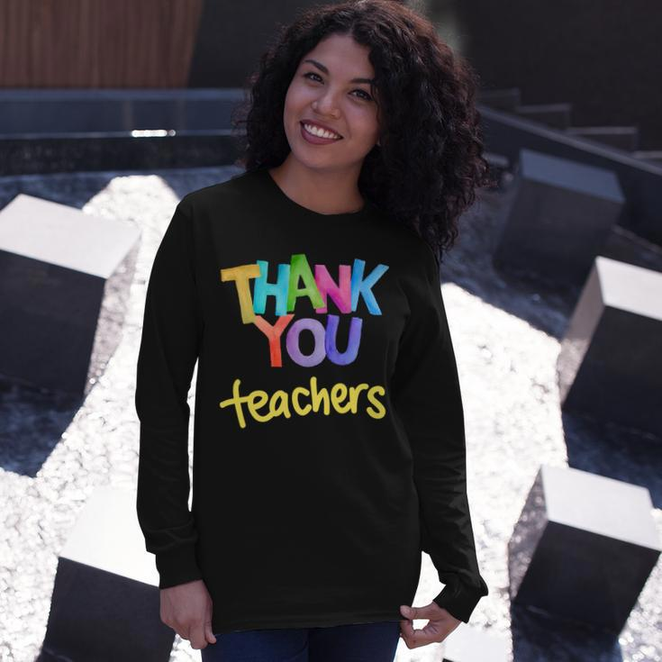 Thank You Teacher Appreciation Graduation Long Sleeve T-Shirt Gifts for Her