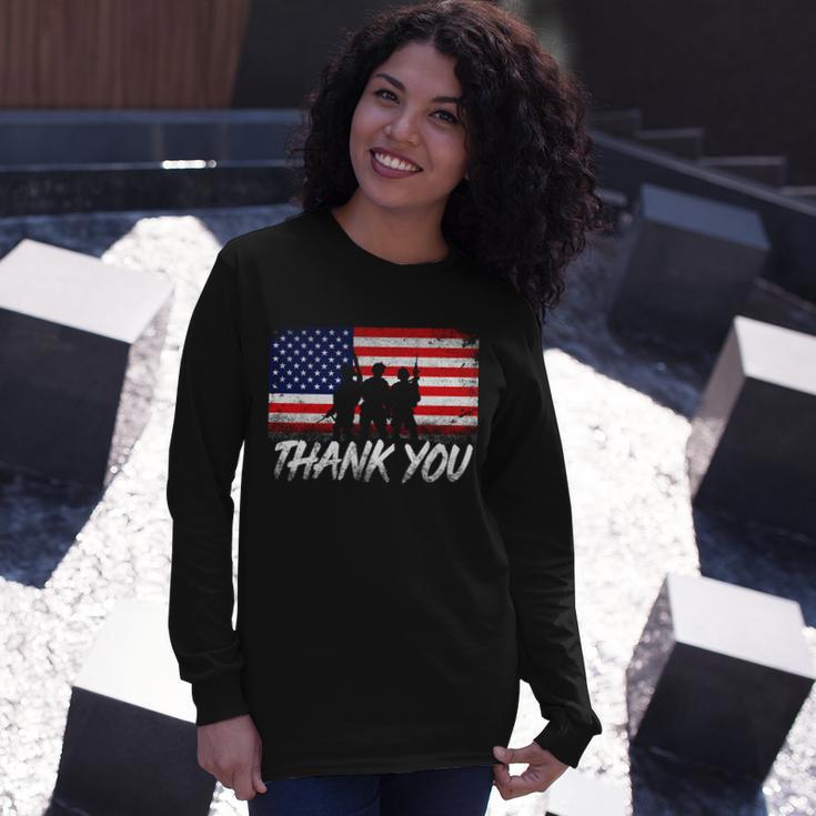 Thank You Usa Troops Long Sleeve T-Shirt Gifts for Her